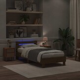 vidaXL Bedframe artisanaal eikenkleurig 75 x 190 cm Bewerkt hout