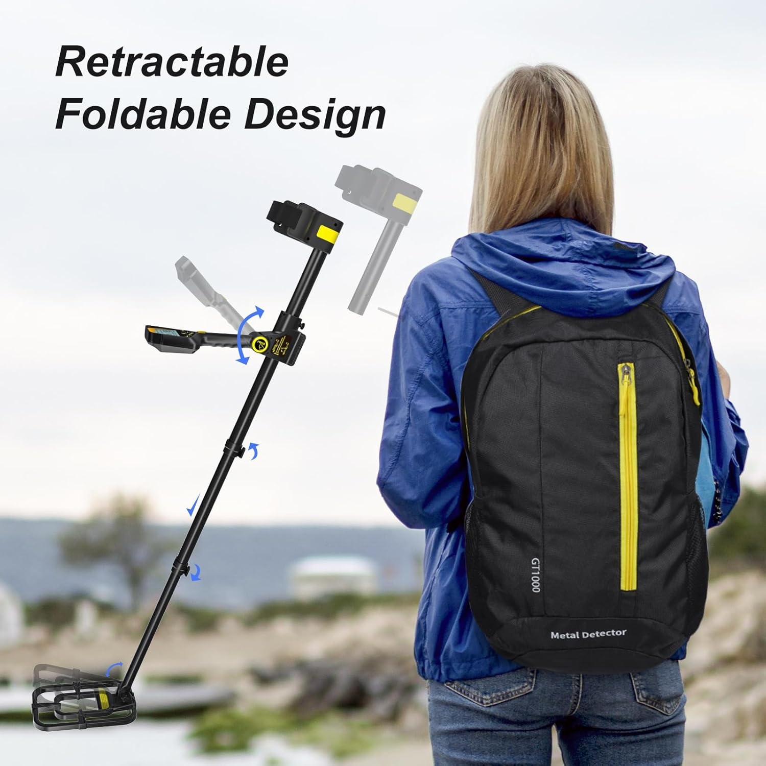 Metal Detector for Adults, High Accuracy, 4 Modes, Adjustable, Waterproof Coil