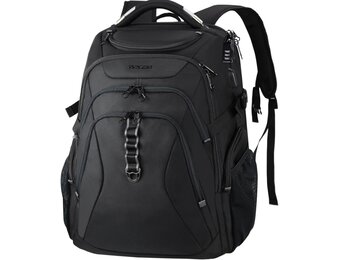 KROSER Travel Laptop Backpack 18.4 Inch XXXL Gaming Backpack with Hard Shell Saferoom RFID Pockets Water-Repellent Business College Daypack Stylish Laptop Bag for Men/Women-Black Grey