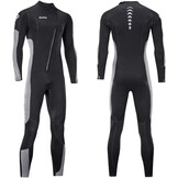 Wetsuit Men and Women 3mm Neoprene Diving Wet Suit with Front Zipper for Scuba Surfing Cold Water (Black+Grey, XL)