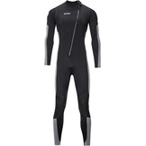 Wetsuit Men and Women 3mm Neoprene Diving Wet Suit with Front Zipper for Scuba Surfing Cold Water (Black+Grey, XL)