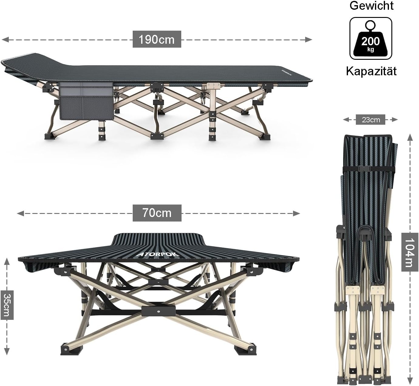 Campingbed Opvouwbaar - Extra Breed & Robuust (tot 200 kg) - 30% Korting!