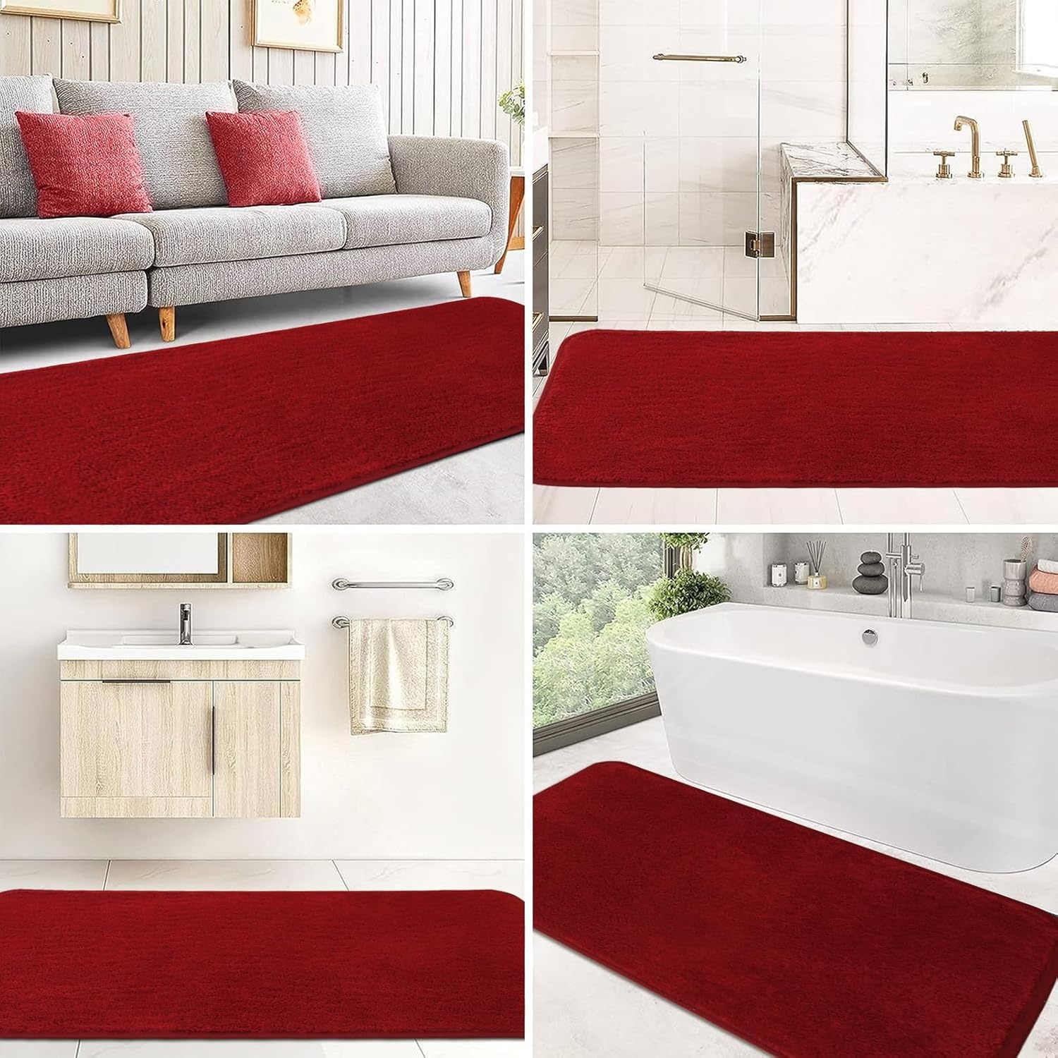 Extra Grote Rode Badmat (60x180 cm) - 30% Korting