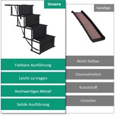 CALIYO Hondentrap, hondenhelling auto, inklapbaar, dierentrap voor grote en kleine honden, hondenladder met verstelbare treden, hondentrap inklapbaar en gemakkelijk op te bergen, hondentrap auto