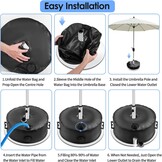 1Pc paraplubasis gewicht tas tot 23kg water, met 2 duurzame handgrepen en grote import en export, Parasol waterzak gewichten voor 3.15in Diameter Outdoor tuin patio Offset Stand