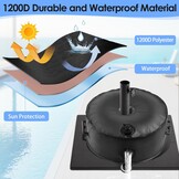 1Pc paraplubasis gewicht tas tot 23kg water, met 2 duurzame handgrepen en grote import en export, Parasol waterzak gewichten voor 3.15in Diameter Outdoor tuin patio Offset Stand
