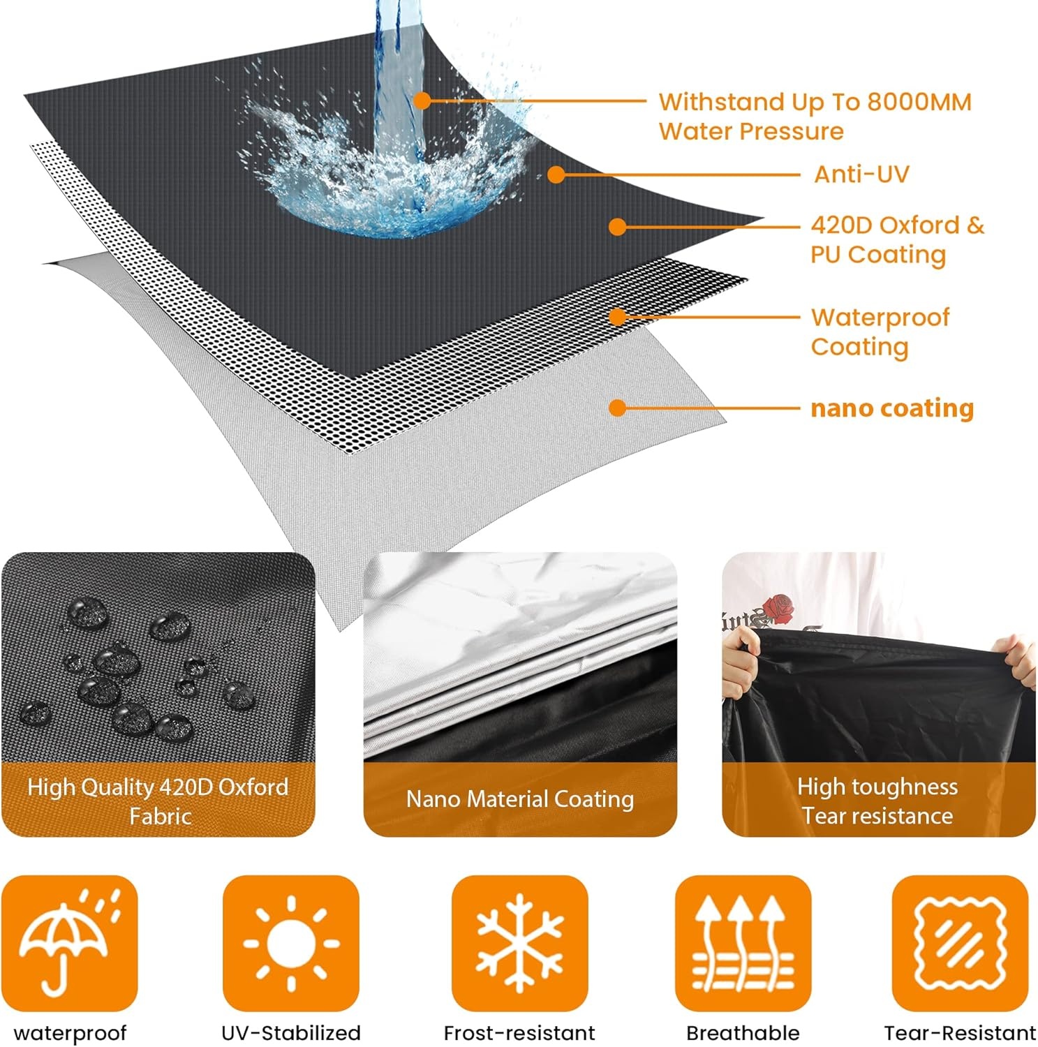 Waterdichte Motorhoes - Heavy Duty 420D (XL) - 30% Korting!