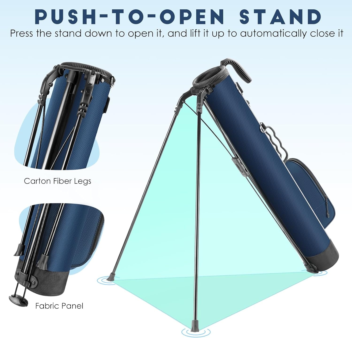 Findway Lichtgewicht Golf Stand Bag, Draagbaar en Duurzaam, Geschikt voor Driving Range, 3-par Course en Executive Course, 31.5 Inch Hoog