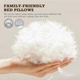 BPC Organic feather down pillows 80x80 Pack of 1 pcs, Luxurious 3-chamber hotel sleeping pillow, 80x80 cm down pillow with 100% cotton cover and goose down filling, White