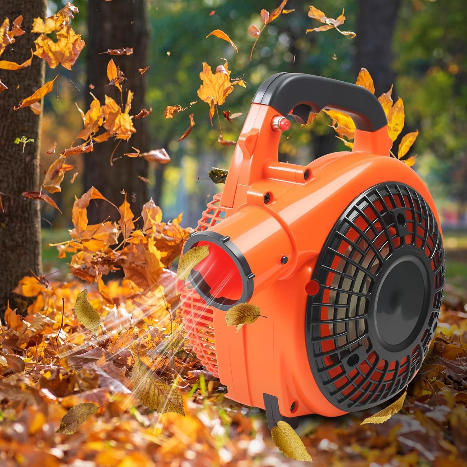 Handheld Petrol Leaf Blower Cordless Leaf Vacuum Leaf Blower 26cc Blowing Device, 380CFM Garden Fan, 2-Stroke Air-Cooled Motor, Portable Motor Blower for Leaves Patios