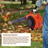 Handheld Petrol Leaf Blower Cordless Leaf Vacuum Leaf Blower 26cc Blowing Device, 380CFM Garden Fan, 2-Stroke Air-Cooled Motor, Portable Motor Blower for Leaves Patios