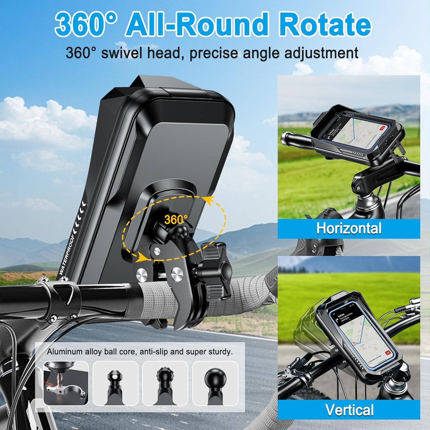 Waterdichte Fiets- & Motor Telefoonhouder 360° - 30% Korting