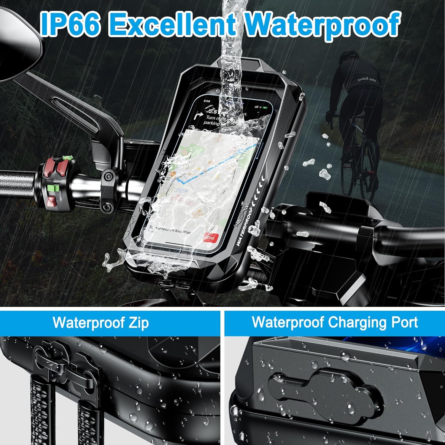 Waterdichte Fiets- & Motor Telefoonhouder 360° - 30% Korting