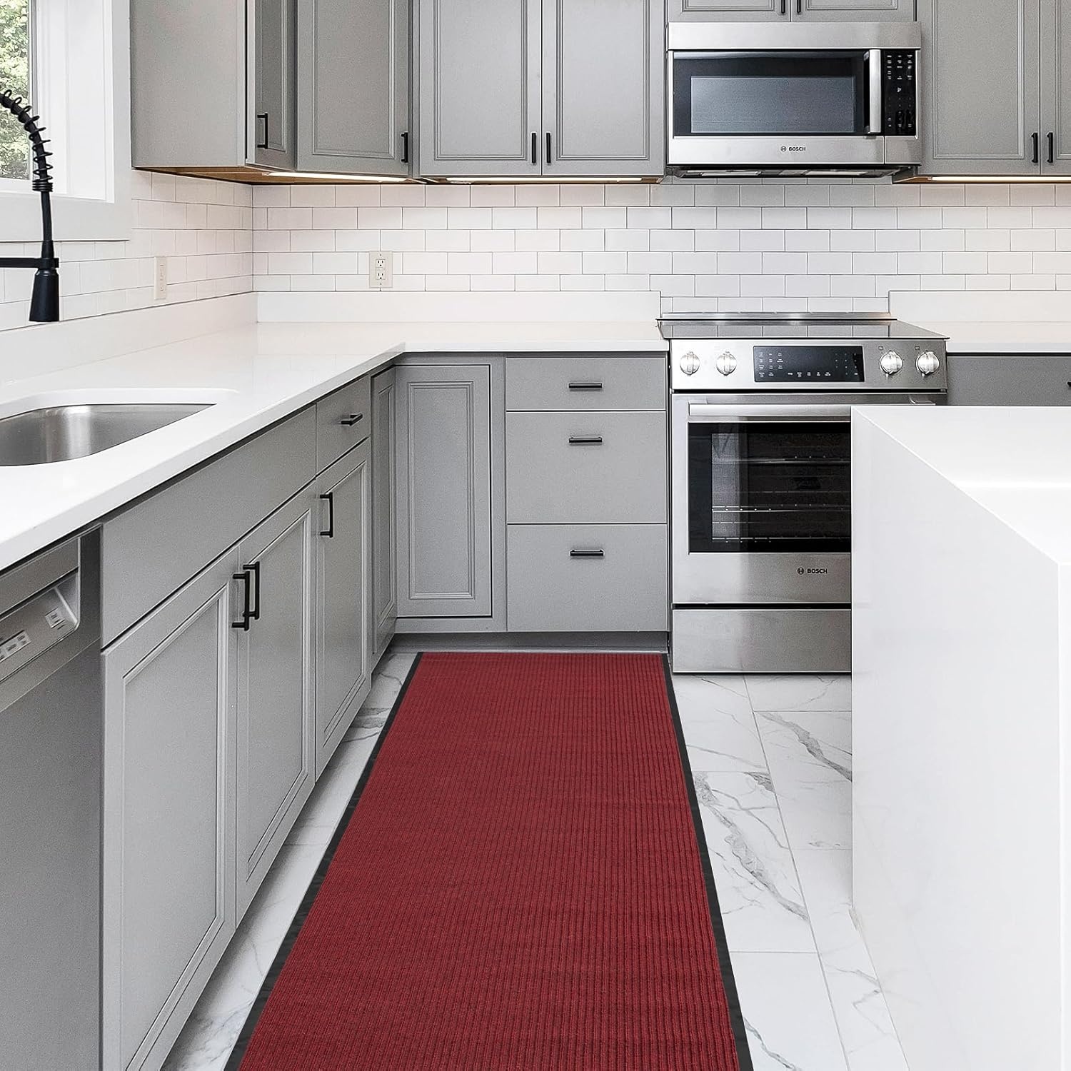 Tapijtloper Gang 90x500cm Rood Antislip - Nu 55% Korting!