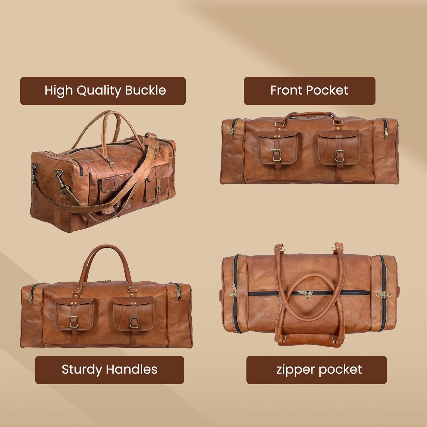 Leren Reistas Heren | Weekender Bag | 30% Korting