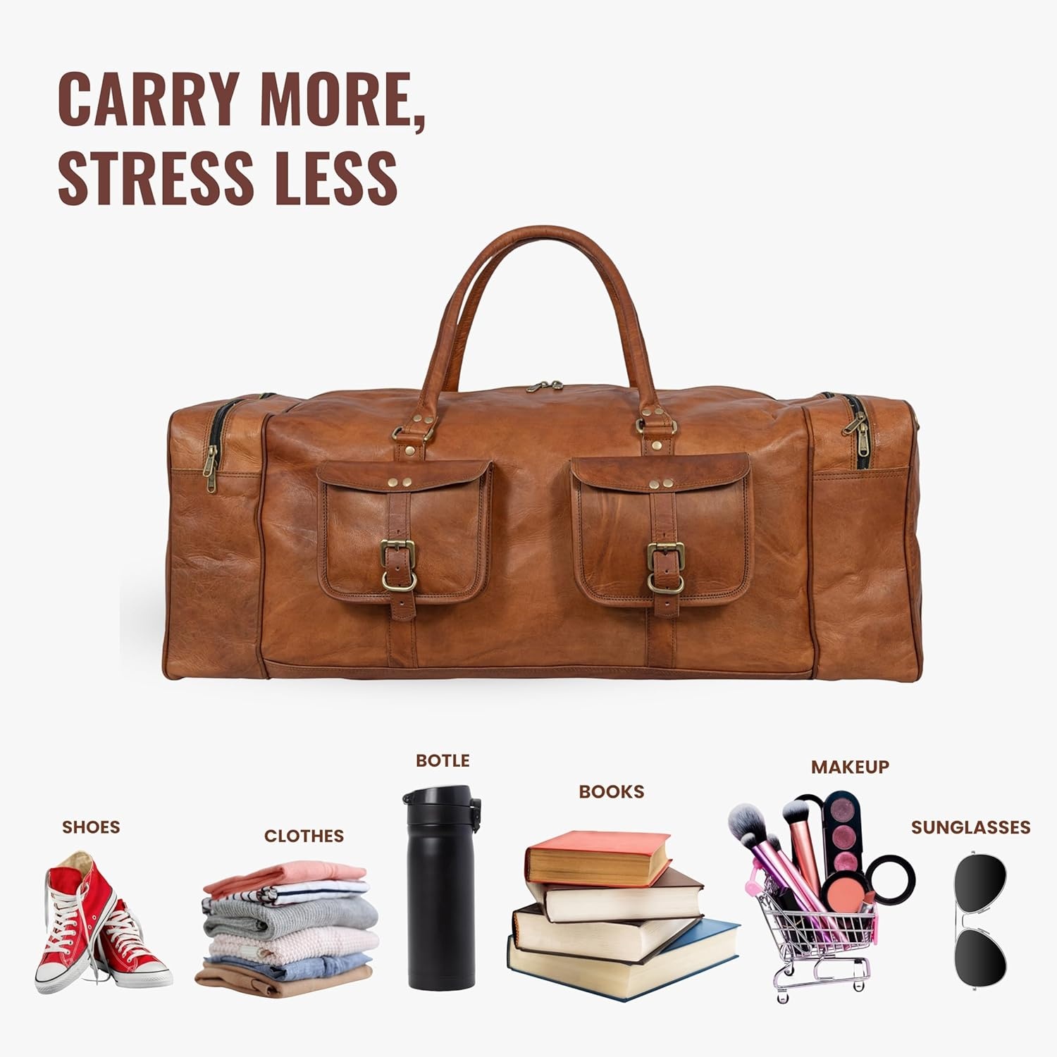 Leren Reistas Heren | Weekender Bag | 30% Korting