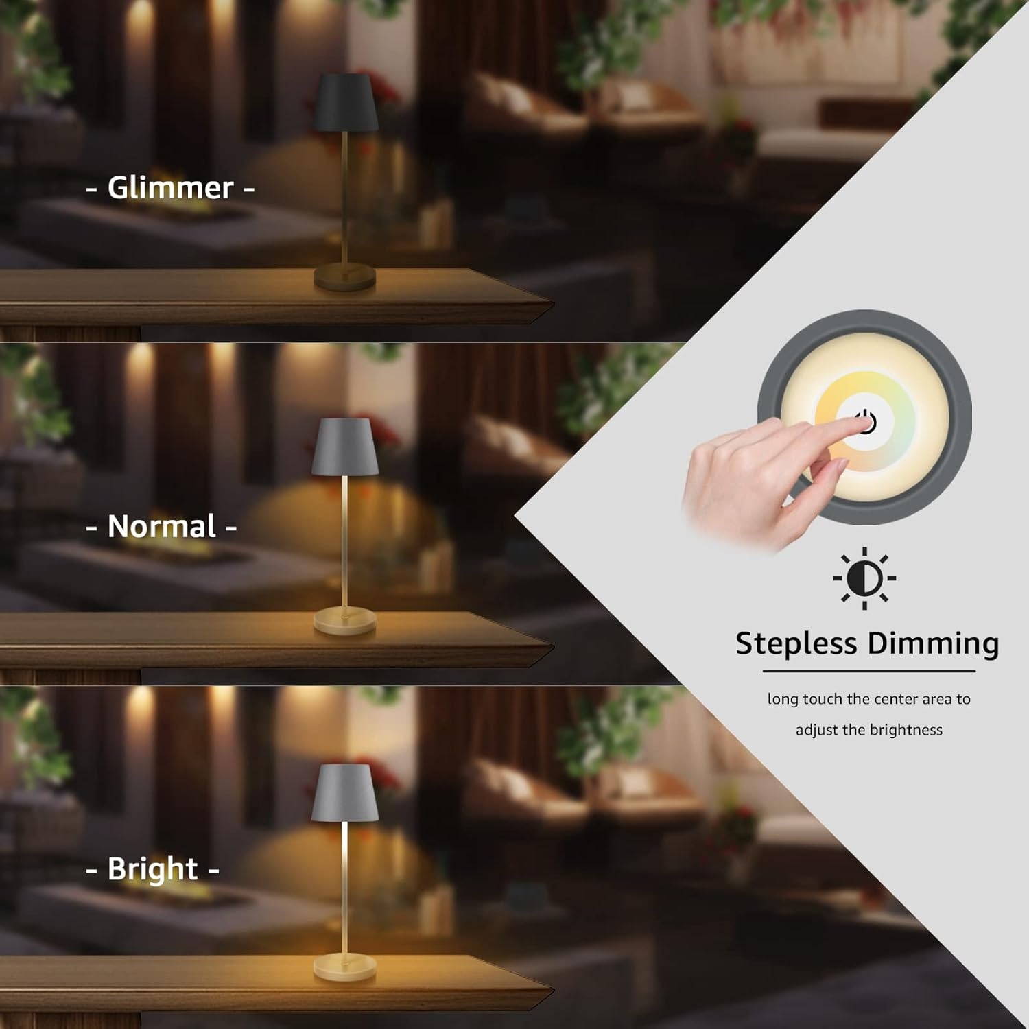 Led-tafellamp Grijs 30% Korting - Draadloos & Dimbare Accu