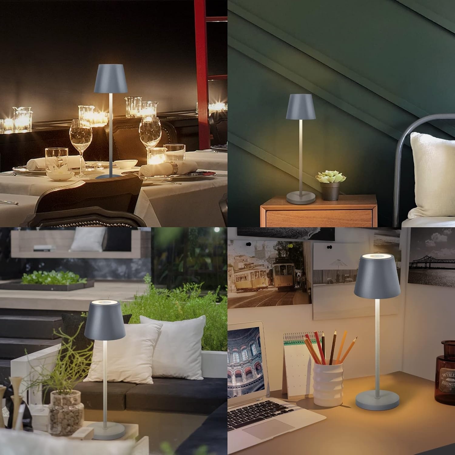 Led-tafellamp Grijs 30% Korting - Draadloos & Dimbare Accu