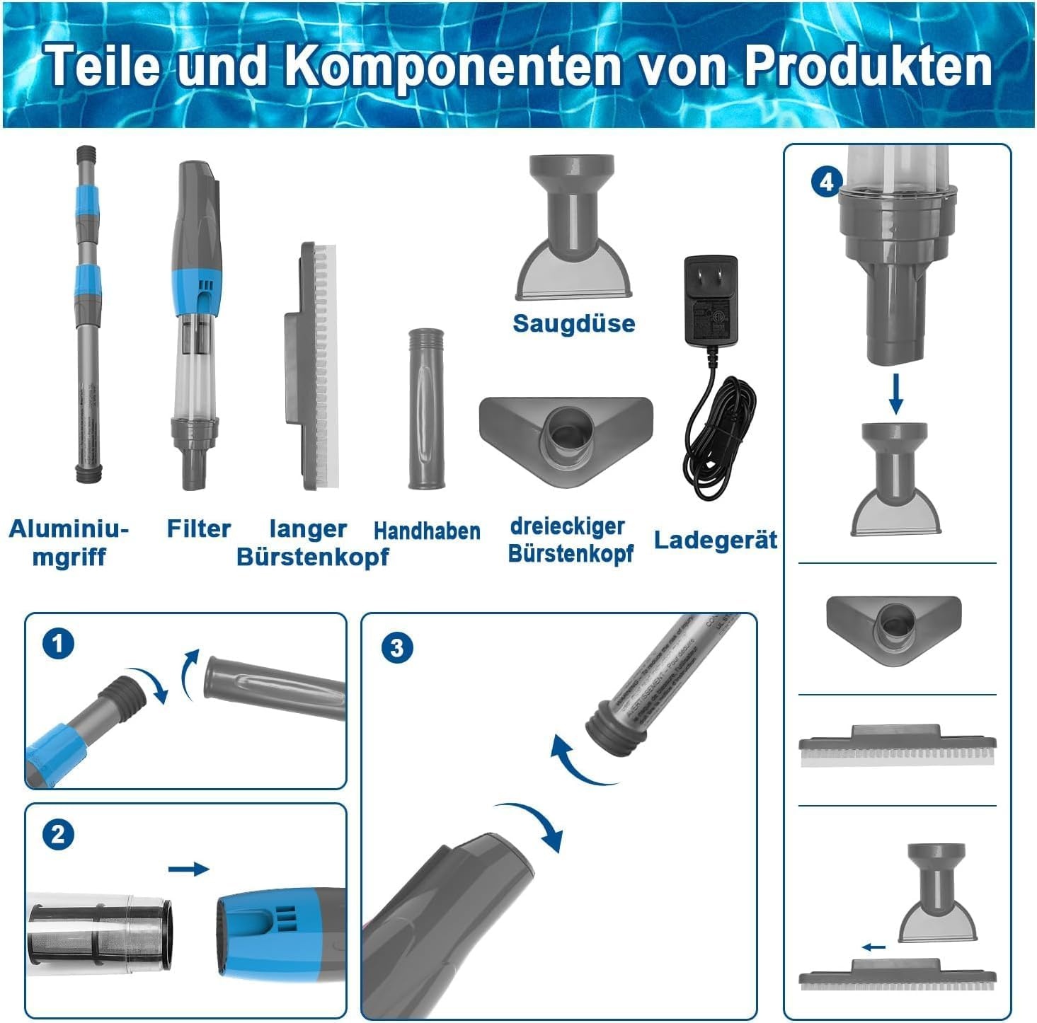 Draadloze Zwembadzuiger - 3-in-1 Reiniger | 30% Korting