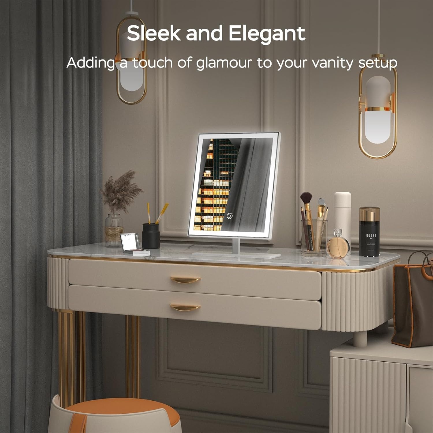 Geretourneerde Make-upspiegel met Verlichting (Wit, 30cm) - 30% Korting!