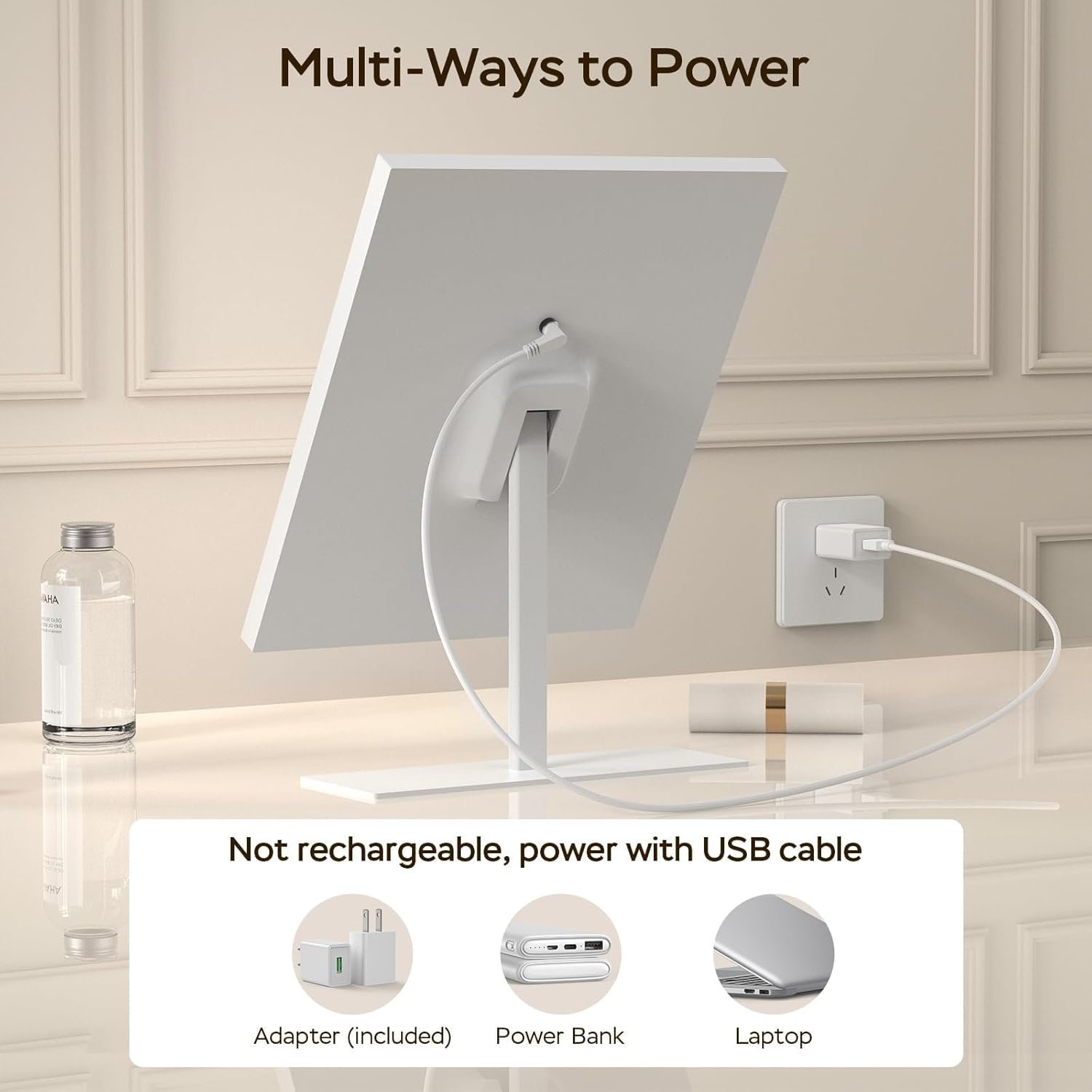 Geretourneerde Make-upspiegel met Verlichting (Wit, 30cm) - 30% Korting!