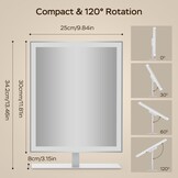 Geretourneerde Make-upspiegel met Verlichting (Wit, 30cm) - 30% Korting!
