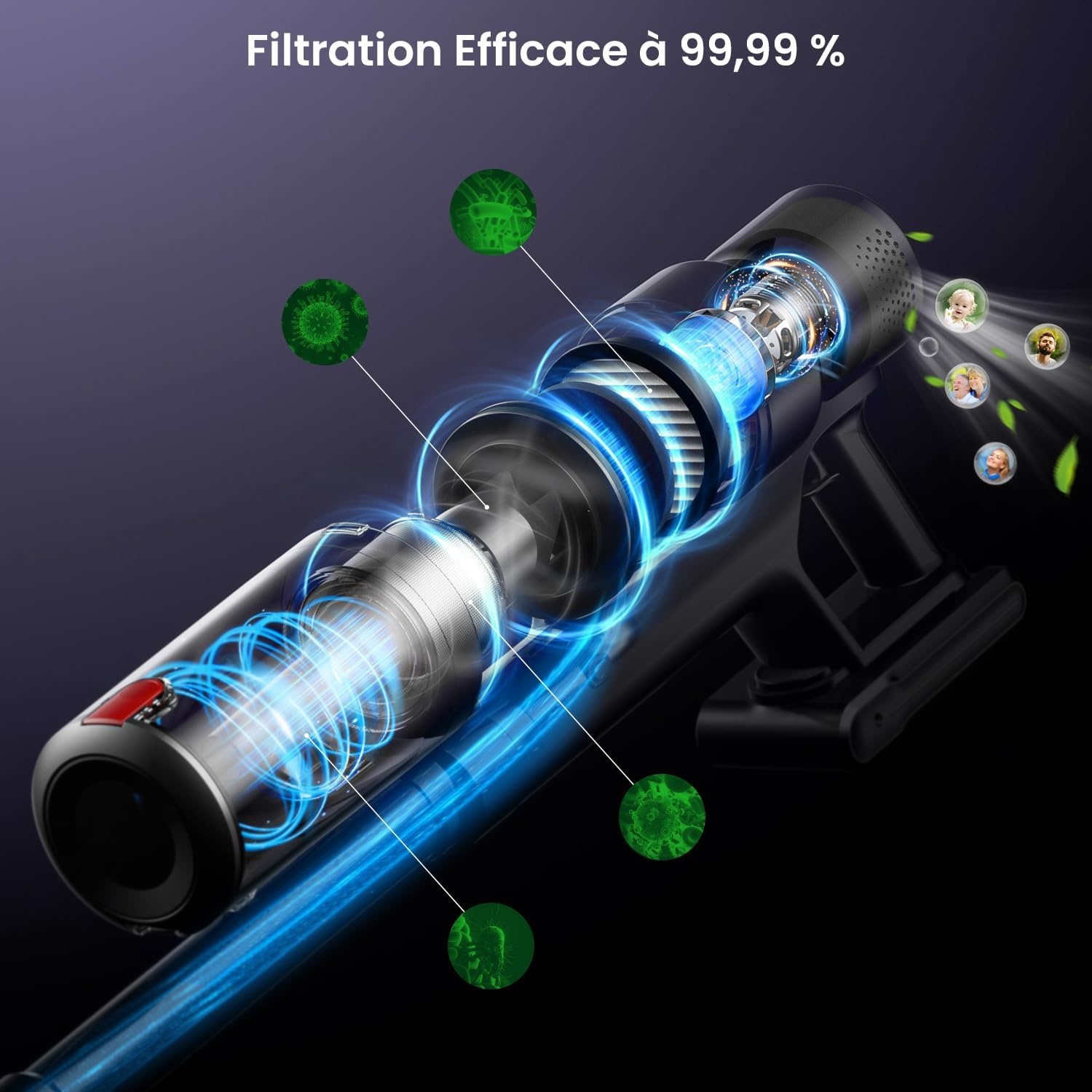 550W Draadloze Stofzuiger - 70 min. - 45 kPa - OLED - 30% Korting!
