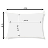 Schaduwdoek 3x4m Rechthoek Wit - 35% Korting!