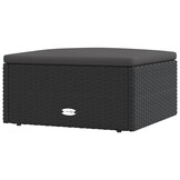 vidaXL Voetensteun met kussen poly rattan zwart | Nu 65% Korting!
