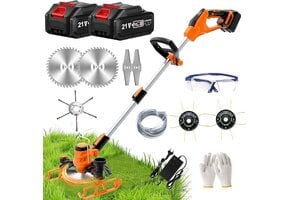 Accu Grastrimmer met Onkruidborstel - 30% Korting!