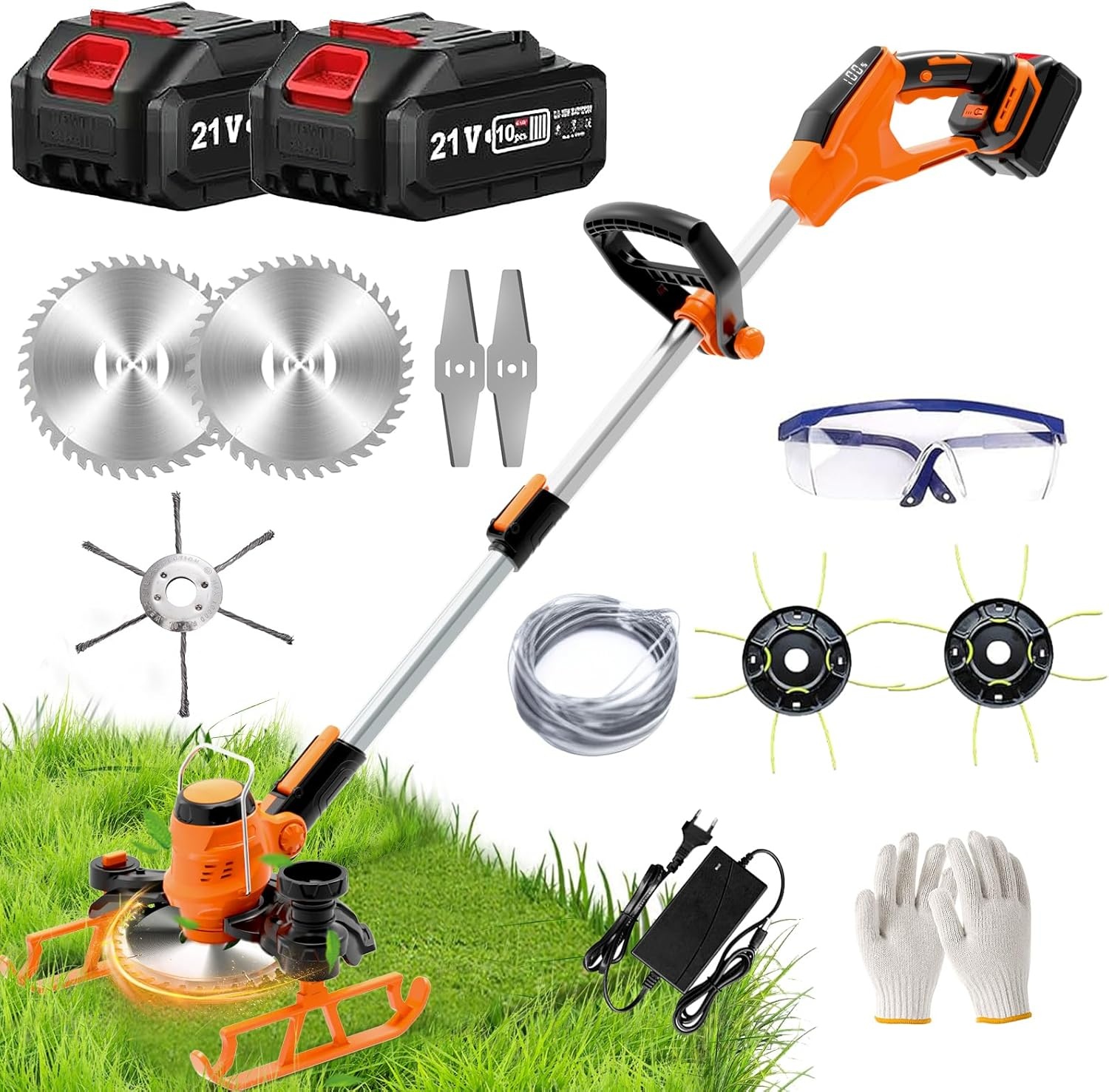 Accu Grastrimmer met Onkruidborstel - 30% Korting!