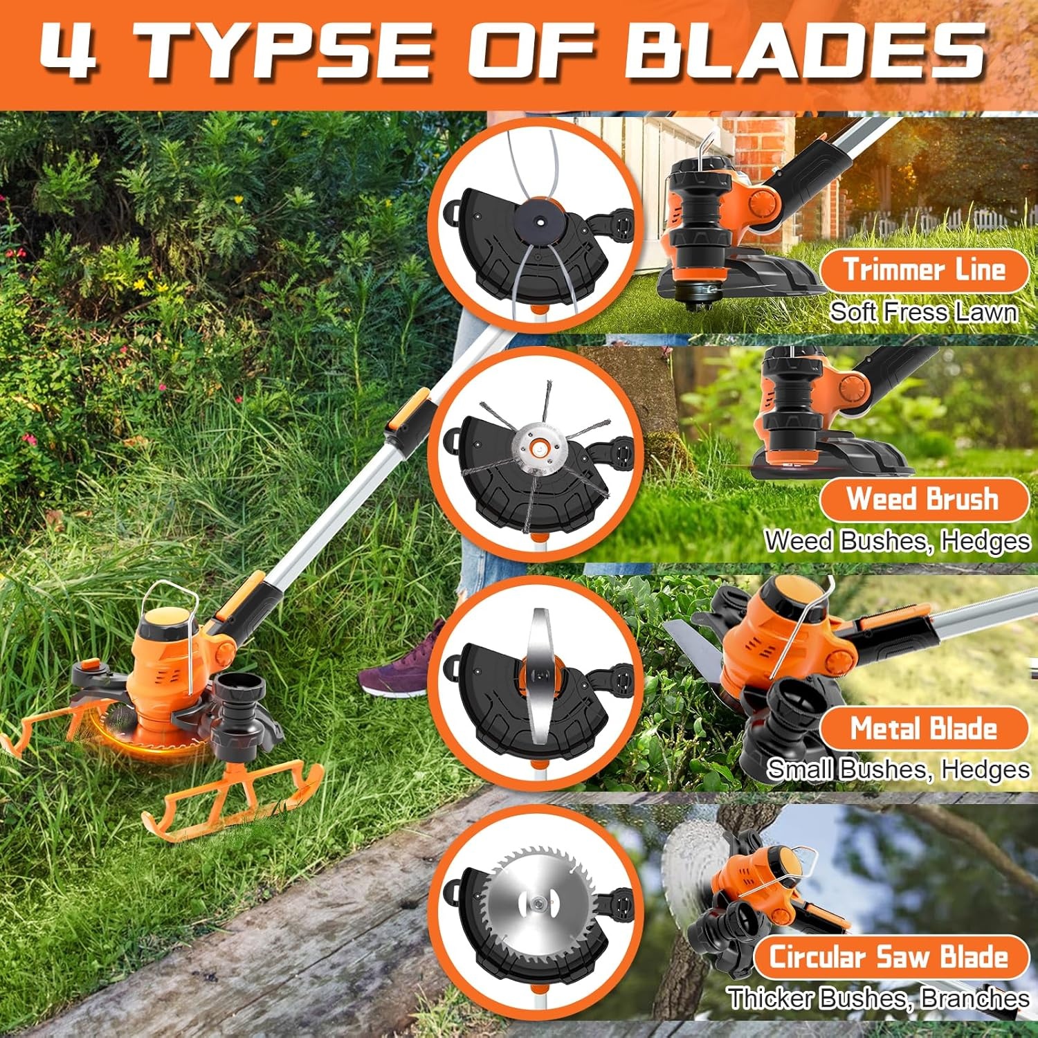 Accu Grastrimmer met Onkruidborstel - 30% Korting!