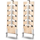 Randaco Zalmplank, rookplank, set van 2, 5 standen instelbaar, met stabiele roestvrijstalen houder, zalm tot 2,5 kg, voor vuurschalen, outdoor, grill, cederhouten plank