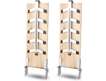 Randaco Zalmplank, rookplank, set van 2, 5 standen instelbaar, met stabiele roestvrijstalen houder, zalm tot 2,5 kg, voor vuurschalen, outdoor, grill, cederhouten plank