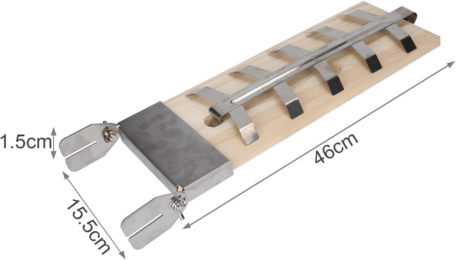 Randaco Zalmplank, rookplank, set van 2, 5 standen instelbaar, met stabiele roestvrijstalen houder, zalm tot 2,5 kg, voor vuurschalen, outdoor, grill, cederhouten plank