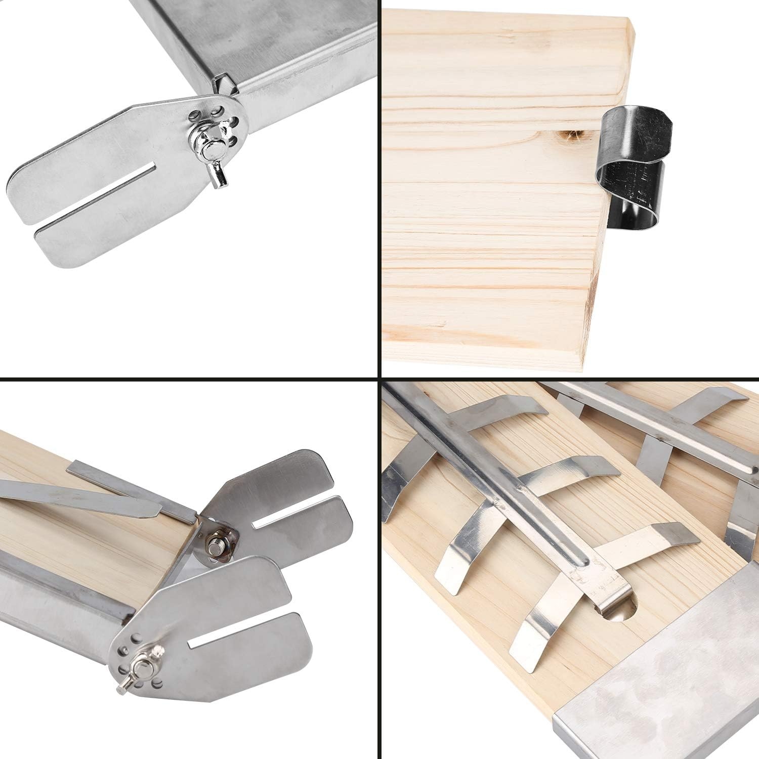 Randaco Zalmplank, rookplank, set van 2, 5 standen instelbaar, met stabiele roestvrijstalen houder, zalm tot 2,5 kg, voor vuurschalen, outdoor, grill, cederhouten plank