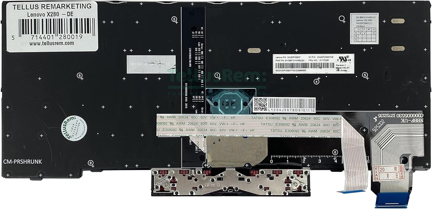 vervangend Duitse toetsenbord met achtergrondverlichting voor Lenovo Thinkpad X280 X390 X395