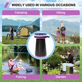 ALEVMOOM Folding Stool XXL 50 cm High with Cushion, Portable Telescopic Stool with 455 kg Capacity, Portable Folding Chair for Camping, Fishing, Hiking and Barbecues