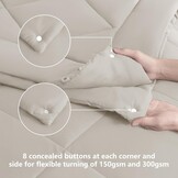 WAVVE Dekbed, 150 cm brede bedden, 4 seizoenen, omkeerbaar, voor tweepersoonsbed, 150 + 300 g/m², 240 x 220 cm, zachte en mijtwerende vezels, warm en comfortabel, beige