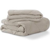 WAVVE Dekbed, 150 cm brede bedden, 4 seizoenen, omkeerbaar, voor tweepersoonsbed, 150 + 300 g/m², 240 x 220 cm, zachte en mijtwerende vezels, warm en comfortabel, beige