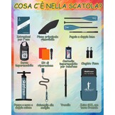 H2OSUP Inflatable SUP Board, 335 x 88 cm, Stand Up Paddle with Premium Accessories, SUP Inflatable Paddle Boards for Adults with 200 kg Capacity for 2 People