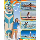 H2OSUP Inflatable SUP Board, 335 x 88 cm, Stand Up Paddle with Premium Accessories, SUP Inflatable Paddle Boards for Adults with 200 kg Capacity for 2 People