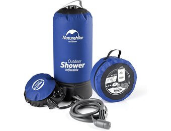 Naturehike Portable Camping Shower Bag Mobile Outdoor Shower with Foot Pump Suitable for Camping, Garden, Travel, Car, Beach Only 1kg 11 Liters