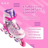 Inline Skates for Girls and Kids, Roller Skates Blades with 4 Size Adjustable Light up Wheels for Kids Girls Beginner Ages 4-8 5-8 6-12 8-12 Indoor Outdoor