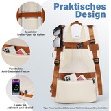 COOLIFE Kabinenkoffer 55x35x20cm voor Ryanair-vliegtuig, handbagage, handbagage, harde koffer met TSA-slot en 4 dubbele wielen, 2 jaar garantie, blauw/bruin, 55 x 35 x 20cm -Set 2tlg