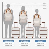 COOLIFE Kabinenkoffer 55x35x20cm voor Ryanair-vliegtuig, handbagage, handbagage, harde koffer met TSA-slot en 4 dubbele wielen, 2 jaar garantie, blauw/bruin, 55 x 35 x 20cm -Set 2tlg