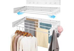 Ruimtebesparend Droogrek Wandmontage (Wit) - 30% Korting