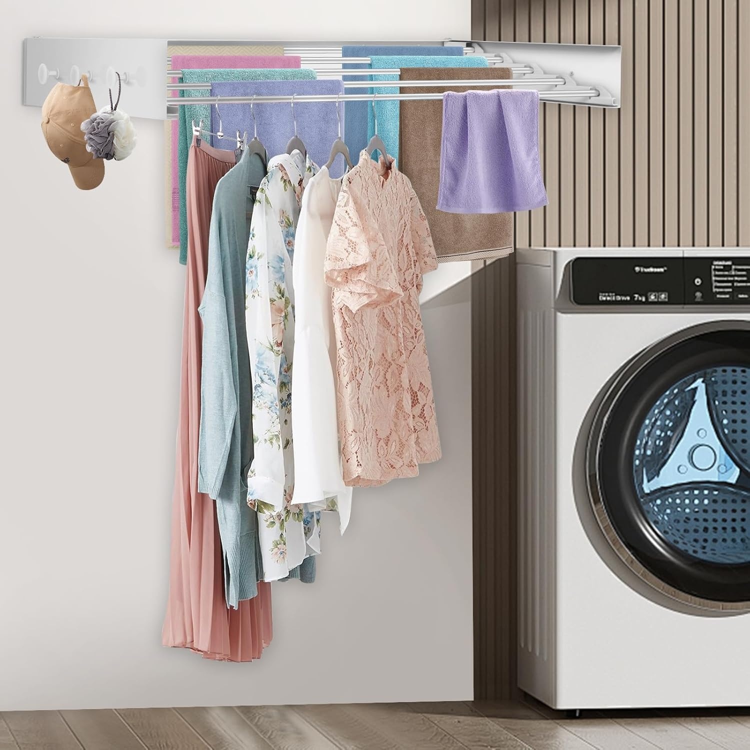 Ruimtebesparend Droogrek Wandmontage (Wit) - 30% Korting