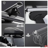 Dakdrager van aluminium 120 cm met T-groef | bagagedrager | dakdrager | Dakdrager | Dakdrager | 2-TLG geanodiseerde dakdragers | Afsluitbare imperiaal (grijs)