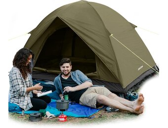 Campingtent, ultralichte tent voor 2-4 personen, waterdichte koepeltent, snelle opbouw, kleine verpakkingsmaat, fietstas, tent voor outdoor, wandelen, gezinnen, camping, festival